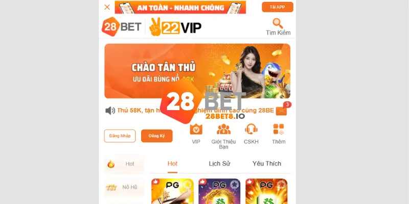 28BET thiết kế giao diện hiện đại, dễ dàng sử dụng